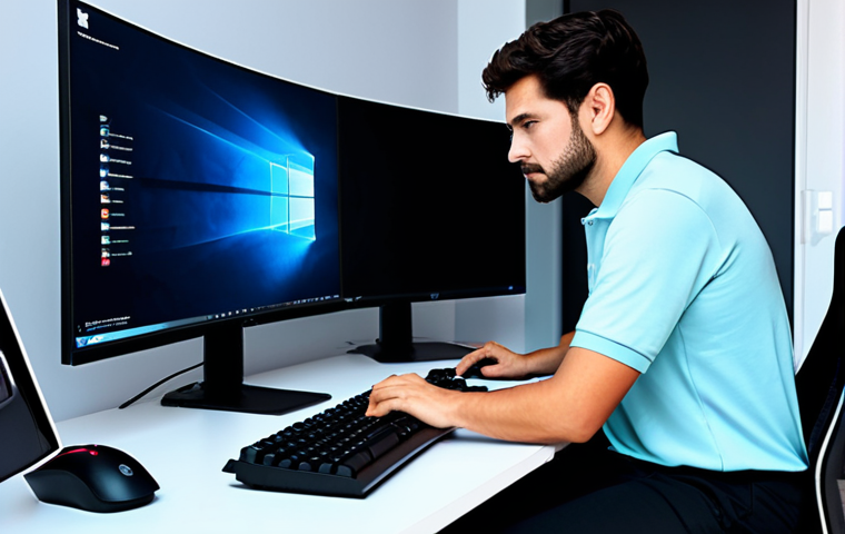 A professional gamer, appears to be in their late 20s or early 30s, wearing a smart-casual, modest polo shirt and dark trousers. Fully clothed, appropriate attire, professional dress. Seated upright at a sleek, minimalist gaming desk, intensely focused on a large, ultrawide curved monitor displaying the vibrant, detailed art style of "Reverse: 1999" running smoothly. Their hands are positioned naturally on a mechanical gaming keyboard and mouse. The setting is a modern, well-organized home office or gaming room with subtle LED accent lighting and a clean wall. Ultra-detailed, sharp focus, cinematic lighting, professional photography, perfect anatomy, correct proportions, well-formed hands, proper finger count, natural body proportions. Safe for work, appropriate content, fully clothed, professional.